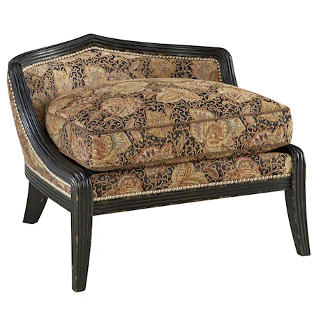 Traditional Comtesse Ottoman with Raised Edge